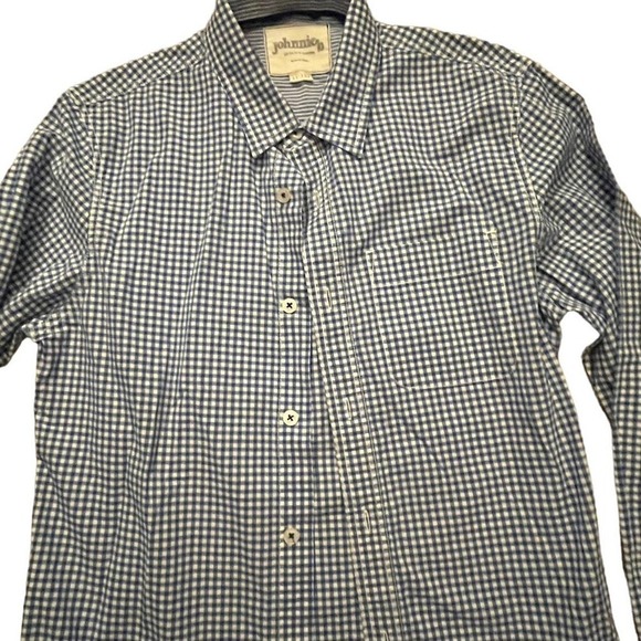 Johnnie B Boys 11-12 Long Sleeve Button Down Blue White - Picture 2 of 3